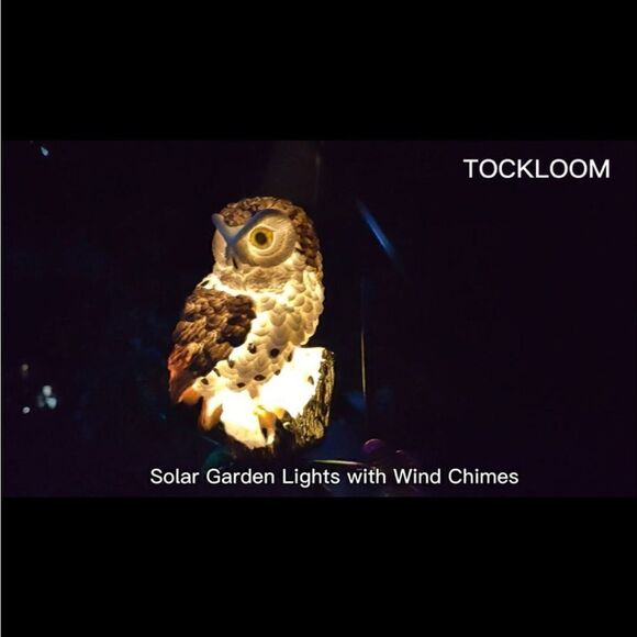 Solar OWL Wind-chimes. Outdoor decor solar powered lights up at night. - Picture 9 of 14